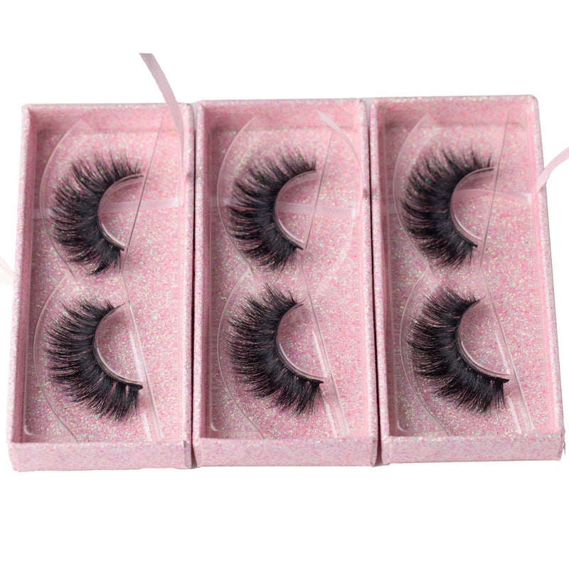 Arimika 3 Packs Fluffy Long Thick Dramatic Look Handmade Reusable 3D Mink False Eyelashes D008 - Image 3