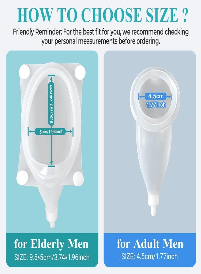 Col-Pary Urine Collection Bag Condom Catheters for Men Reusable Portable Wearable Urinary Drainage with 2 Urine Catheter Bag System (Blue-Elderly Men) - Image 3