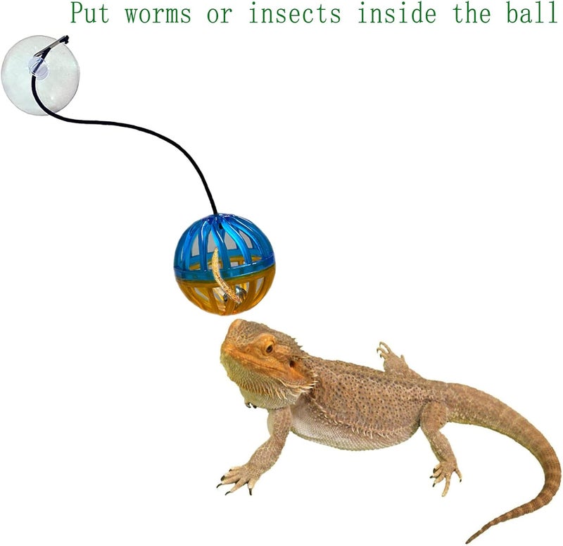 Koomduk 6 Pack Bearded Dragon Toys,Bearded Dragon Accessories,Bearded Dragon Toy Balls Bell,Fit for Lizard Small Reptile Habitat Terrarium Tank - Image 2