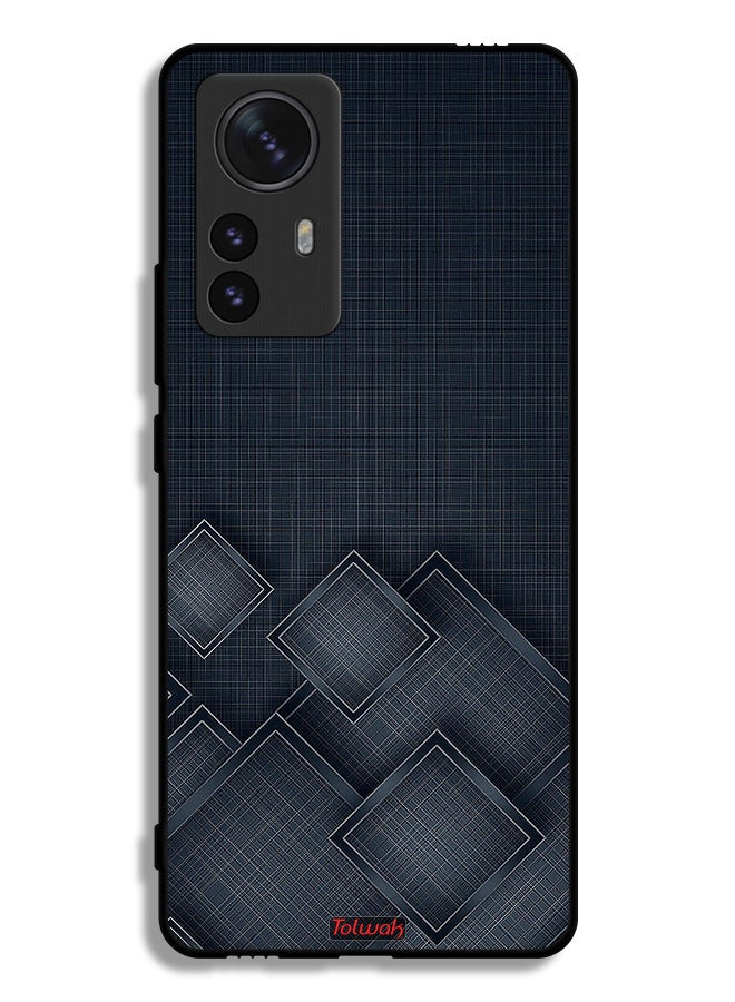 Tolwak Xiaomi 12 Pro Protective Case Cover Squares Pattern On Cloth - Image 2