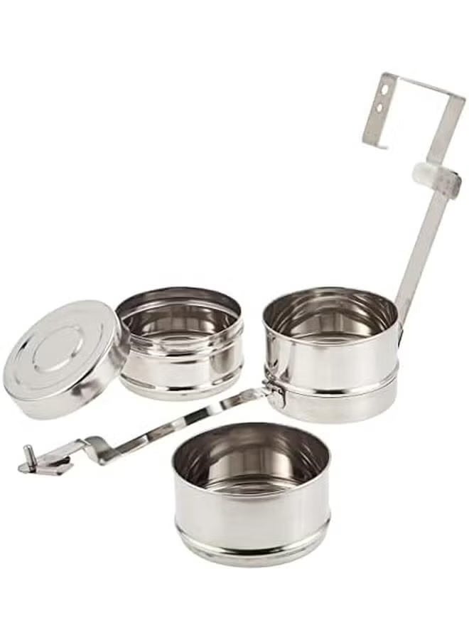 BASURRAH 4-Tier Stainless Steel Tiffin Lunch Box Tray - Odor Resistant, Easy to Clean, Large Food Storage Tray  - Image 3