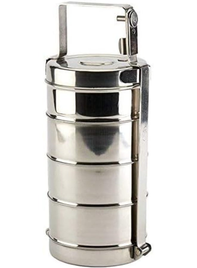 BASURRAH 4-Tier Stainless Steel Tiffin Lunch Box Tray - Odor Resistant, Easy to Clean, Large Food Storage Tray  - Image 5