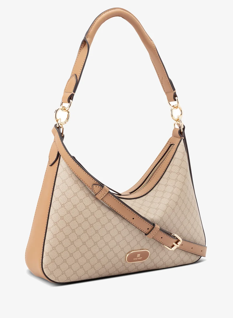 NINE WEST NEW KHAKI LOGO/DARK CAMEL Claramae Convrtble Shoulder Bag for Women | Best Price UAE