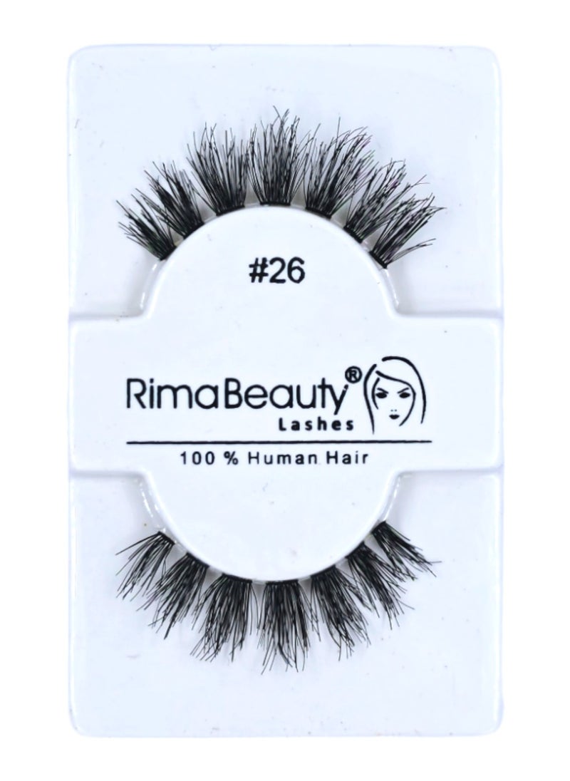 Rima Beauty Lashes - Human HAIR Black # 26 - Image 1