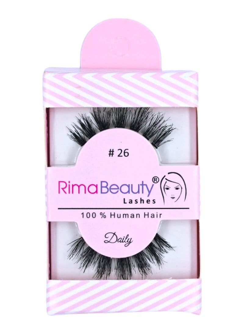 Rima Beauty Lashes - Human HAIR Black # 26 - Image 1