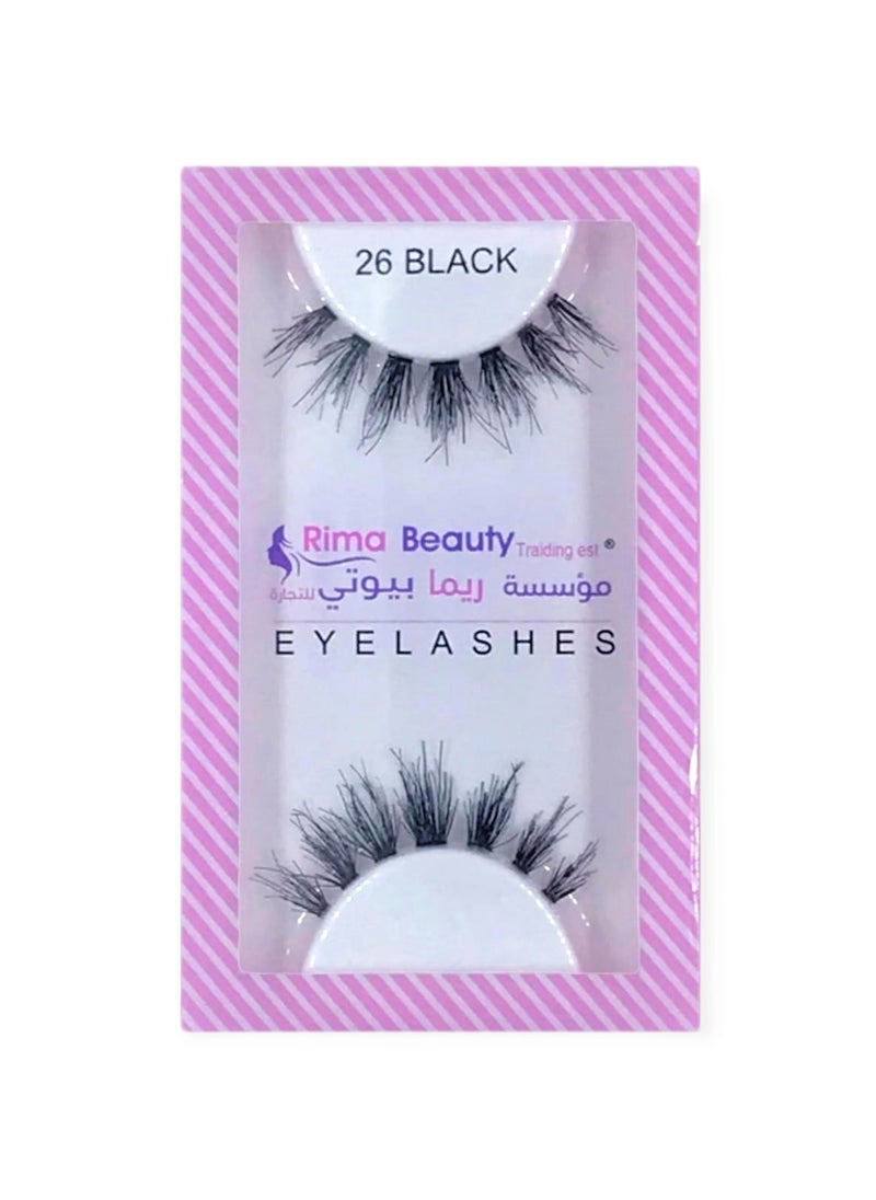 Rima Beauty Lashes - Human HAIR Black # 26 - Image 1