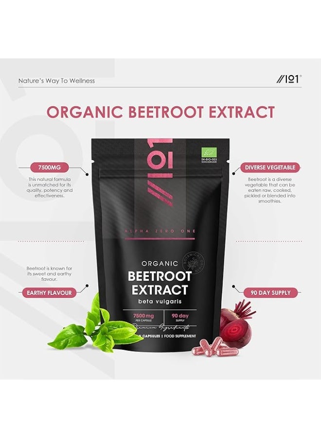 ALPHA01 Organic Beet Root 7500 mg – Supports Blood Flow, Heart Health & Energy, Made in UK, 90 Capsules - Image 4