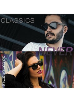 Joopin Polarized Sunglasses UV400 Trendy Square Shades for Men Women Retro Designer Sun Glasses Shady Rays Sunnies (Black Simple packaging)  - Image 2