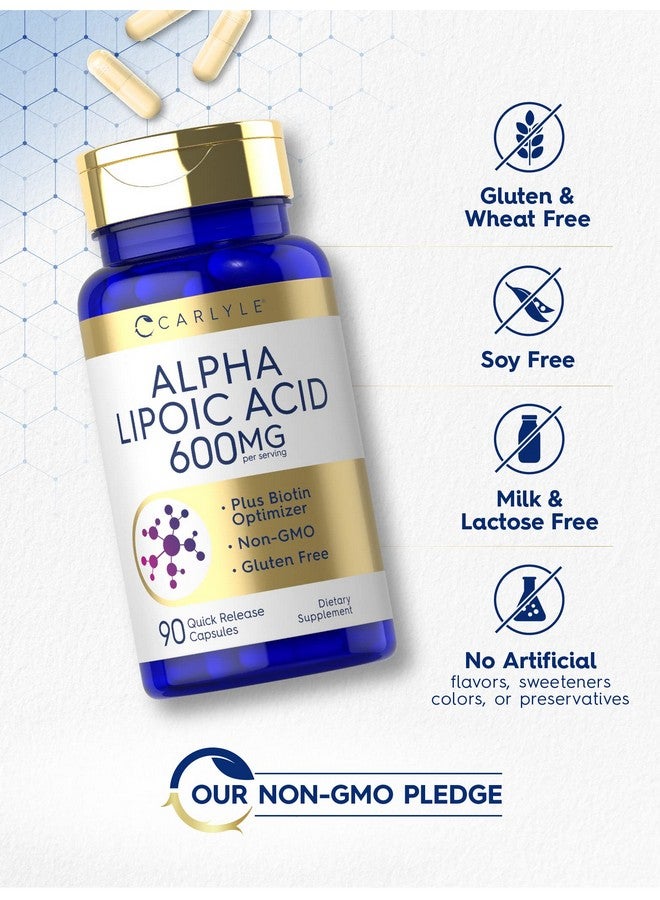 Carlyle حمض ألفا ليبويك من كارلايل 600 ملغ | معزز البيوتين | 90 كبسولة | مكمل غير معدل وراثيًا وخالي من الغلوتين - Image 4