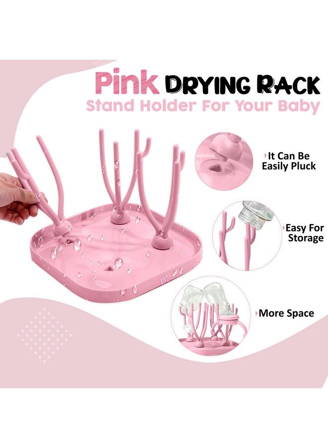 BEMBIKA Baby Drying Rack Baby Drying Rack For Bottles Baby Drying Stand For Babies Baby Bottle Drying Rack Storage (Pink Color) - Image 3