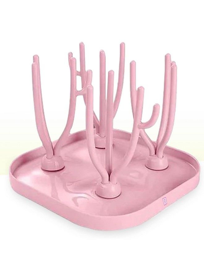 BEMBIKA Baby Drying Rack Baby Drying Rack For Bottles Baby Drying Stand For Babies Baby Bottle Drying Rack Storage (Pink Color) - Image 1