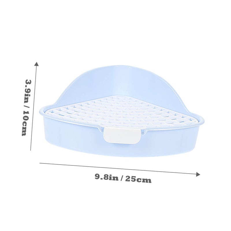 3pcs Blue Rabbit Litter Box Pan Bunny Trainer for Hamsters Guinea Pigs Ferrets Cage Accessories 25x20x10cm - Image 3