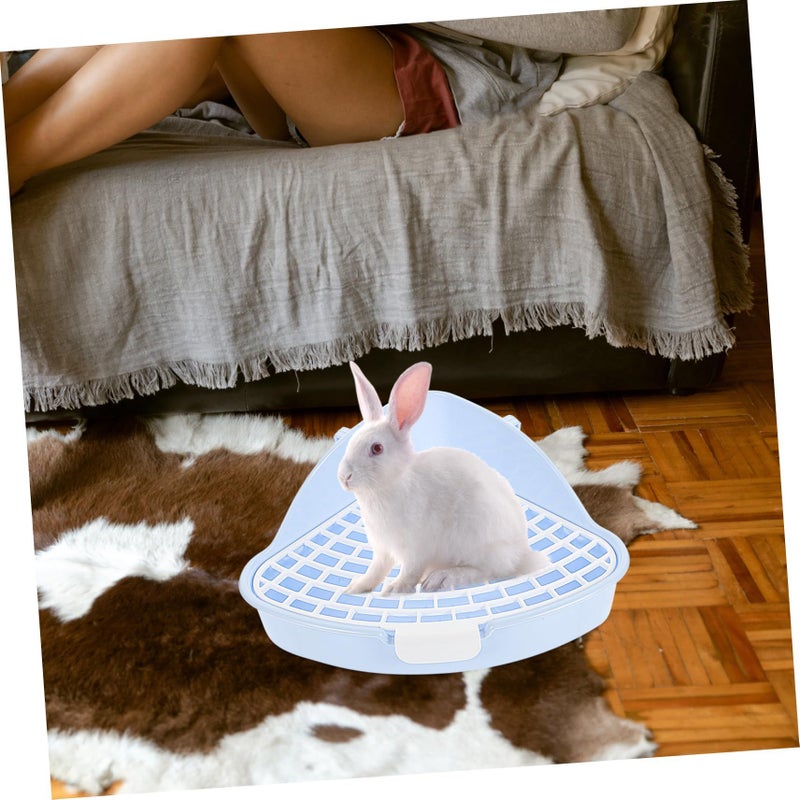 3pcs Blue Rabbit Litter Box Pan Bunny Trainer for Hamsters Guinea Pigs Ferrets Cage Accessories 25x20x10cm - Image 4