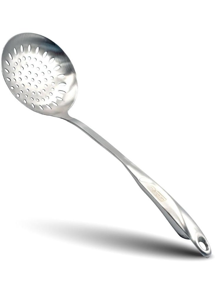 BERAM Cooking S-Shaped Skimmer – 304 Stainless Steel Food Strainer, Spatula and Kitchen Utensil Spoon, 100% Food-Grade, Compact, Lightweight, and Durable Silver Design - Image 1