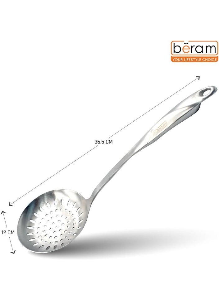 BERAM Cooking S-Shaped Skimmer – 304 Stainless Steel Food Strainer, Spatula and Kitchen Utensil Spoon, 100% Food-Grade, Compact, Lightweight, and Durable Silver Design - Image 2