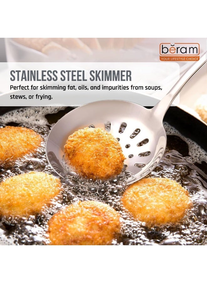 BERAM Cooking S-Shaped Skimmer – 304 Stainless Steel Food Strainer, Spatula and Kitchen Utensil Spoon, 100% Food-Grade, Compact, Lightweight, and Durable Silver Design - Image 5
