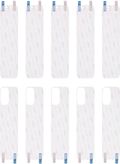 Generic Gelatin 3D Front And Back Full Cover Screen Protection With Anti Scratch Layer And High Transparency For iPhone 12 6.1" 0.2 MM Set Of 5 Pieces - Clear
