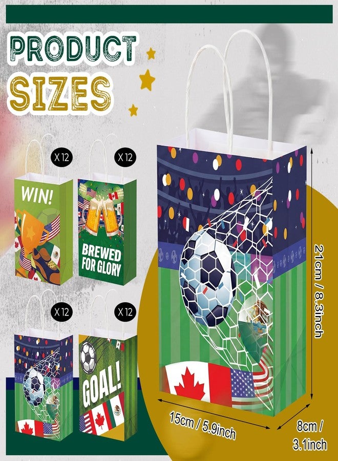 Sabary 48 Pack 2026 Soccer Party Gift Bags, North America Football Tournament Treat Bags, Sports Goodie Gift Bag for Fans Watch Party Favors, Tailgate & Birthday Supplies - Image 2