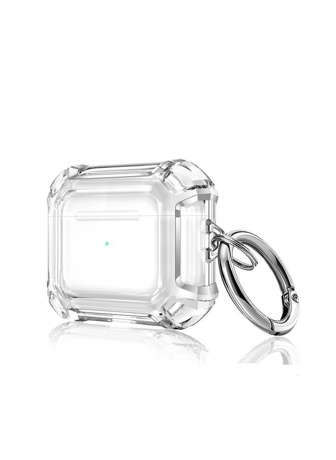 Generic - Case Cover Anti-drop Transparent PC Two-color Earphone Protective Case with Hanging Loop for AirPods 3 Transparent - Image 1