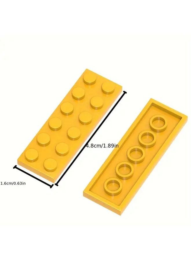 Blue ABS Plastic Building Blocks 12pcs 2x6 Low Wall Flat Bricks Compatible DIY Construction Toy - Image 3
