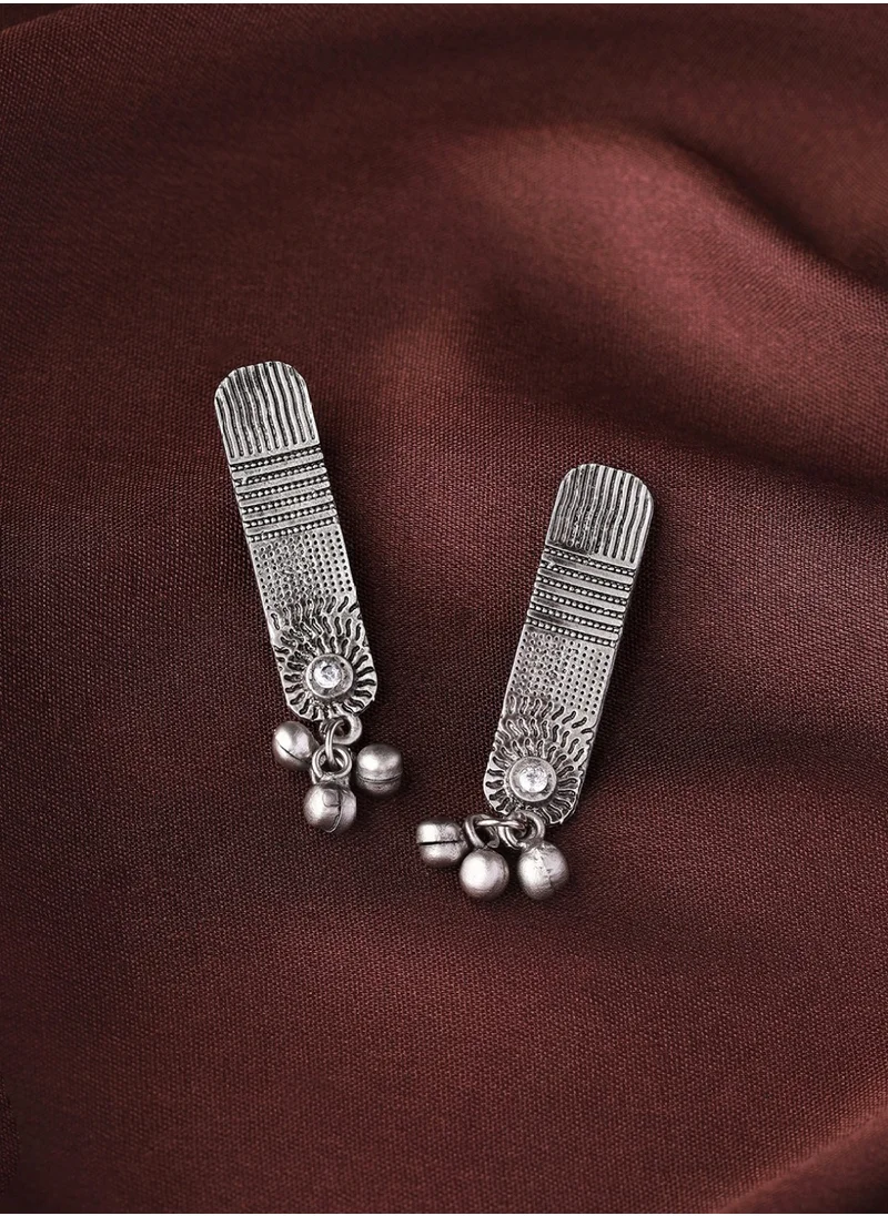 Priyaasi Plated Oxidised Contemporary Drop Earrings