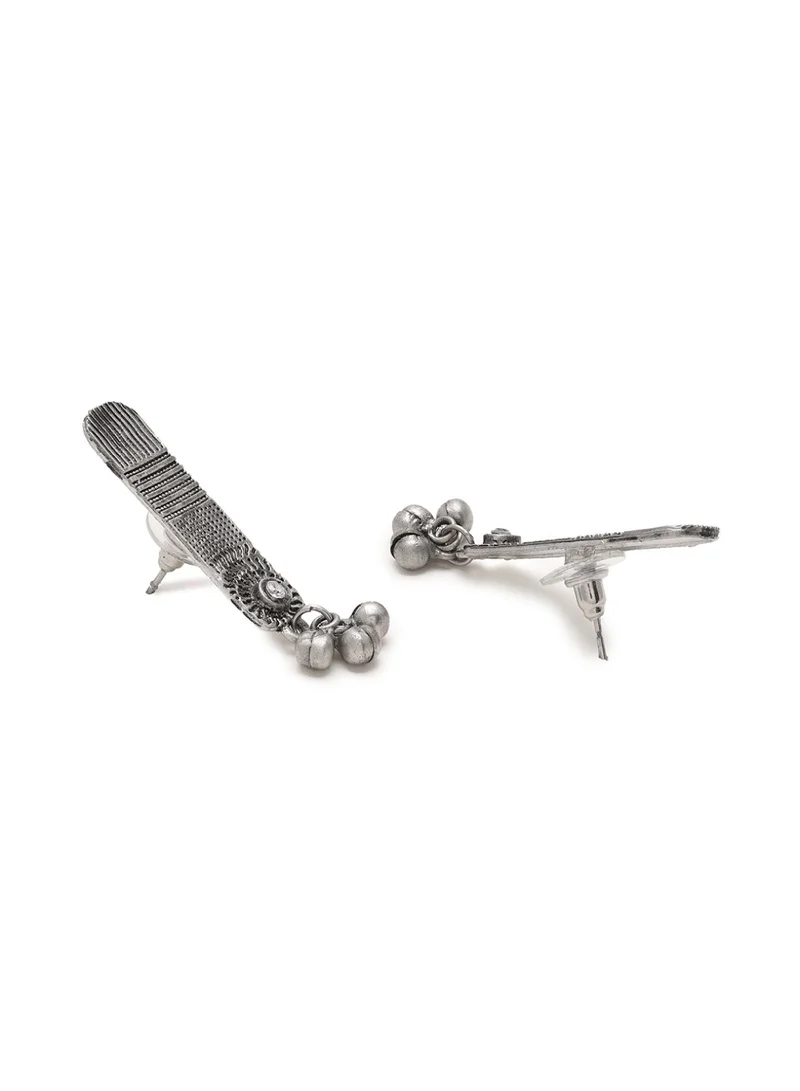 Priyaasi Plated Oxidised Contemporary Drop Earrings