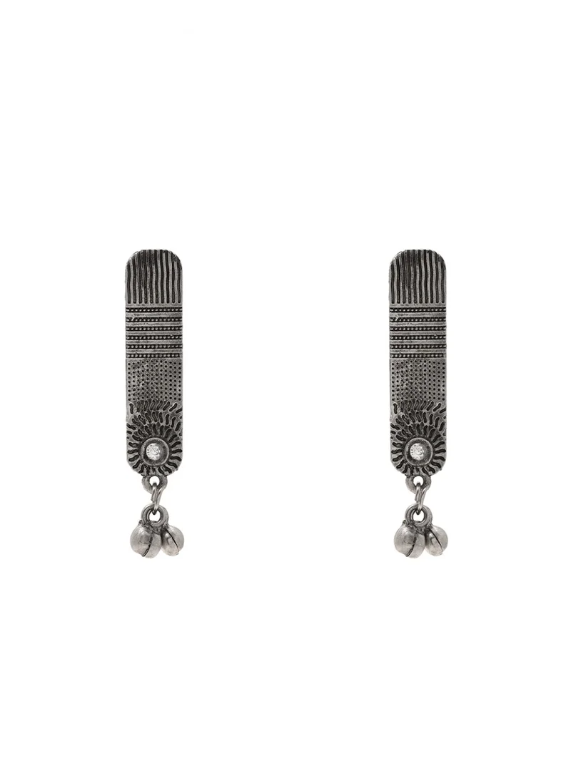 Priyaasi Plated Oxidised Contemporary Drop Earrings