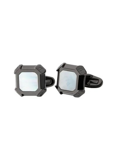 POLICE Square Black and Mother of Pearl Cufflinks for Men