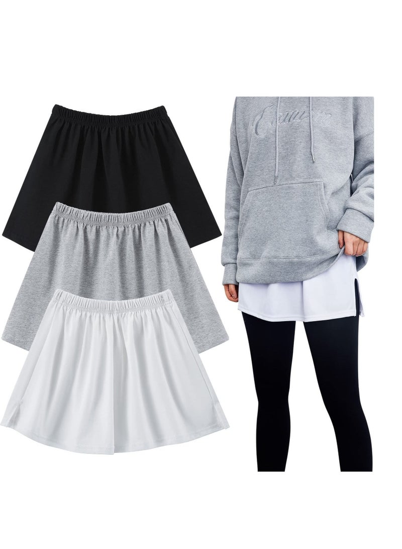 SYOSI 3 Pieces Adjustable Layering Fake Top Lower Sweep Skirt Half-Length Splitting Mini Skirt Hemline Shirt Extender for Women - Image 1