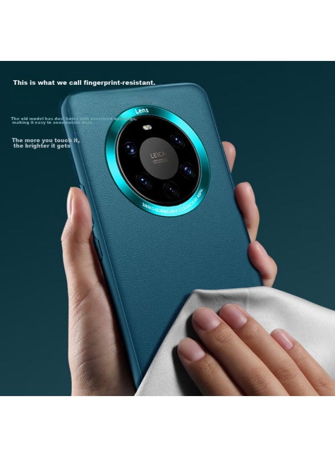 Smorss Phone Case For Huawei Mate 40 Pro, Mate 40 Pro Plain Leather Protective Cover, High-end Ultra-thin Full Protection Anti-drop Anti-fingerprint Business Style For Men And Women, Silicone Case, Black - Image 4