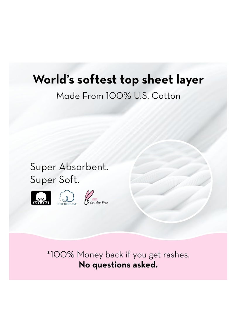 Plush Plush Ultra-Thin Large Sanitary Pads for Women, 15 Pcs | For Light-Medium Flow | 2 Panty Liners | 100% Rash-Free | Pure U.S. Cotton Pads | Affordable Sanitary Pads  - Image 3