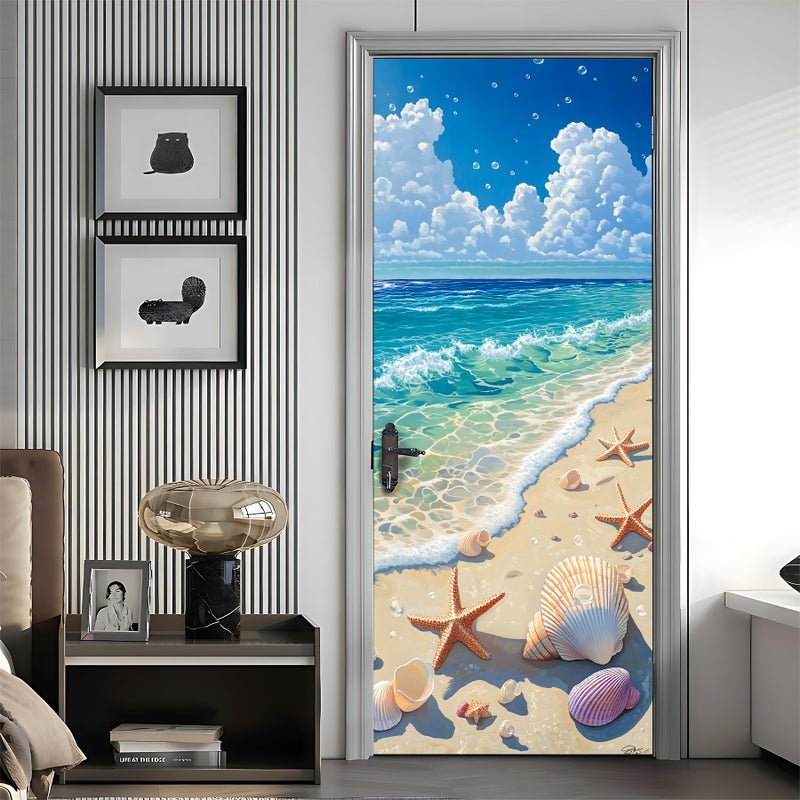 AOHMPT Self-Adhesive Refrigerator Wrap Set - Removable Vinyl Fridge Stickers, Peel & Stick Door Mural Decor for Kitchen, Bar, Office 32.3x78.7 - Image 4