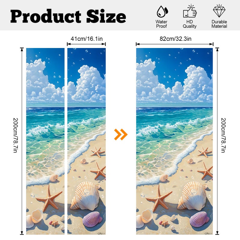 AOHMPT Self-Adhesive Refrigerator Wrap Set - Removable Vinyl Fridge Stickers, Peel & Stick Door Mural Decor for Kitchen, Bar, Office 32.3x78.7 - Image 2