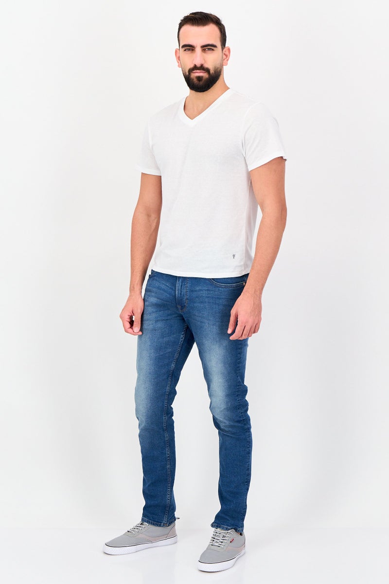 Frye Men 4 Pieces V-Neck Brand Logo Short Sleeve T-Shirt, White - Image 3