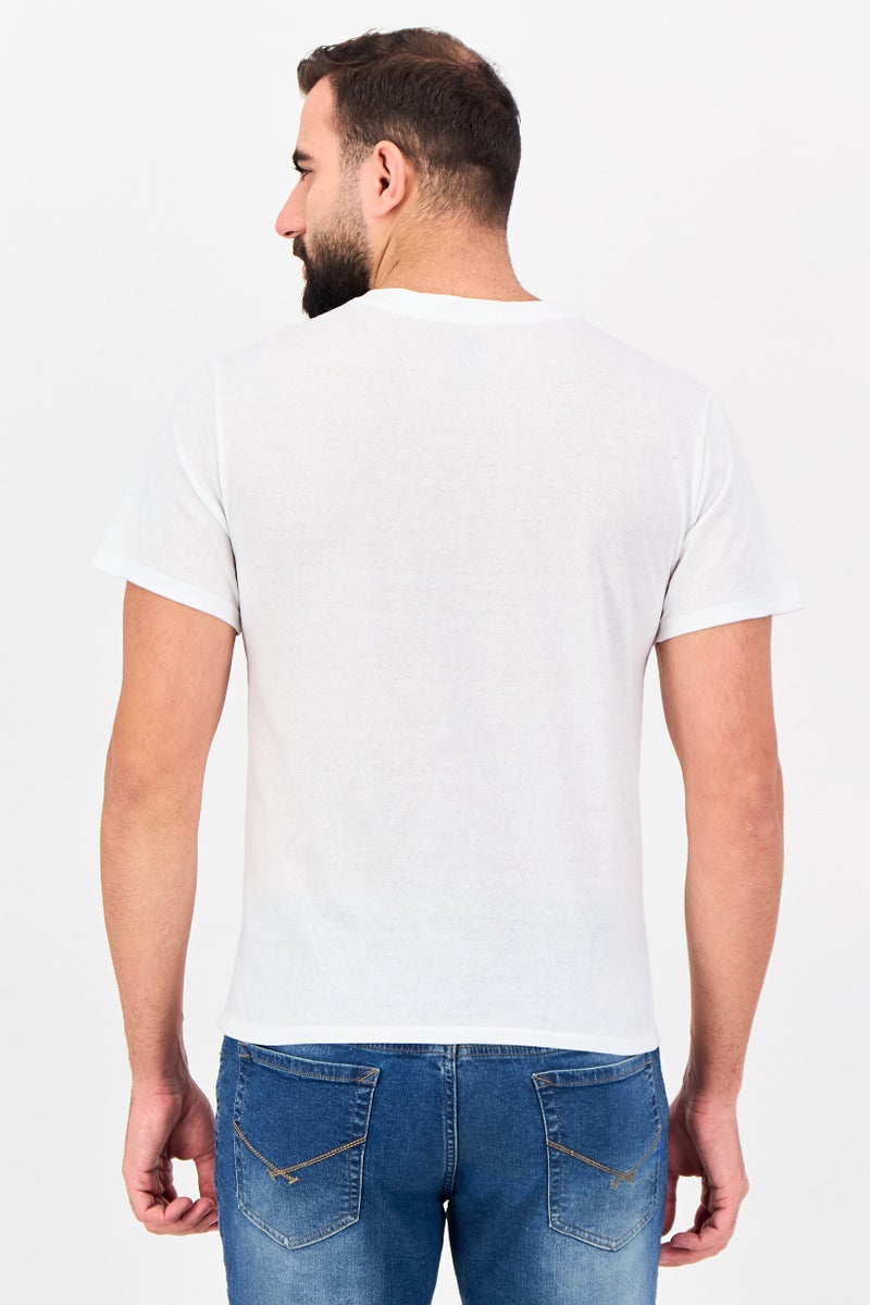 Frye Men 4 Pieces V-Neck Brand Logo Short Sleeve T-Shirt, White - Image 2