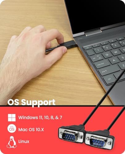 Gearmo 2 Port RS-232 Serial to USB Adapter Cable, FTDI Chipset, 5ft Length, ESD Protection, Windows/macOS/Linux Compatible - Image 5