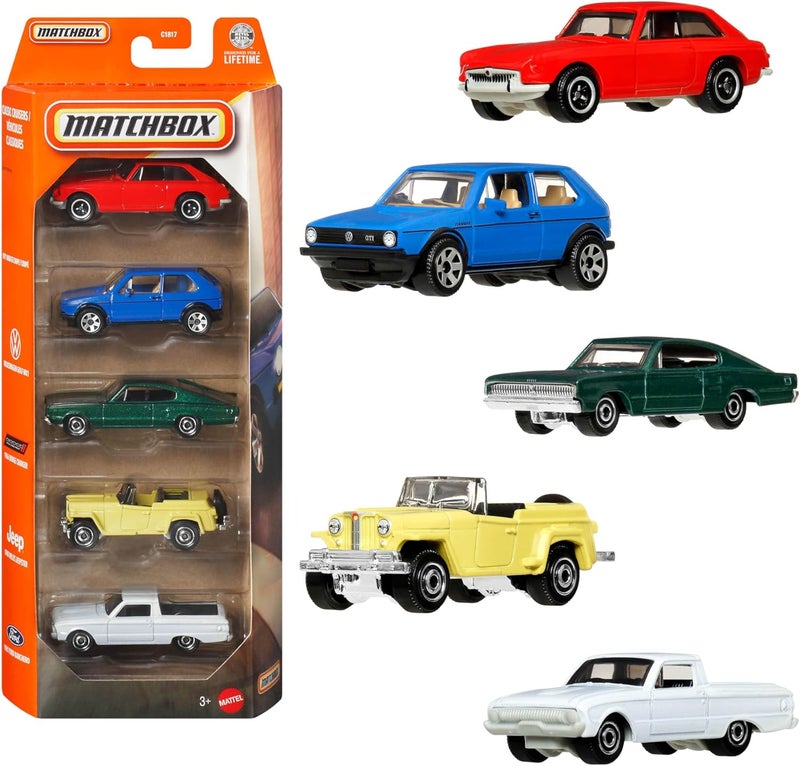 MATCHBOX ™ 5-Pack of 1:64 Scale Vehicles, 5 Toy Car Collection for Kids 3 Years & Older - Image 3
