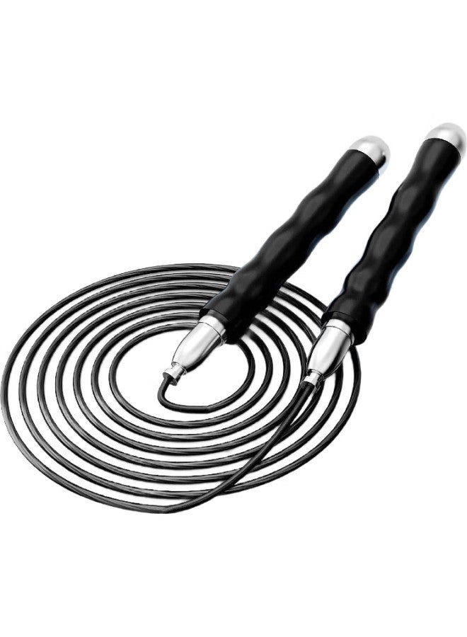 JD.com Jingzao Self-Locking Speed Steel Wire Jump Rope, Fitness Dual-Bearing Adjustable Length, For Children, Students, High School Entrance Exams And Competitions, Black - Image 3