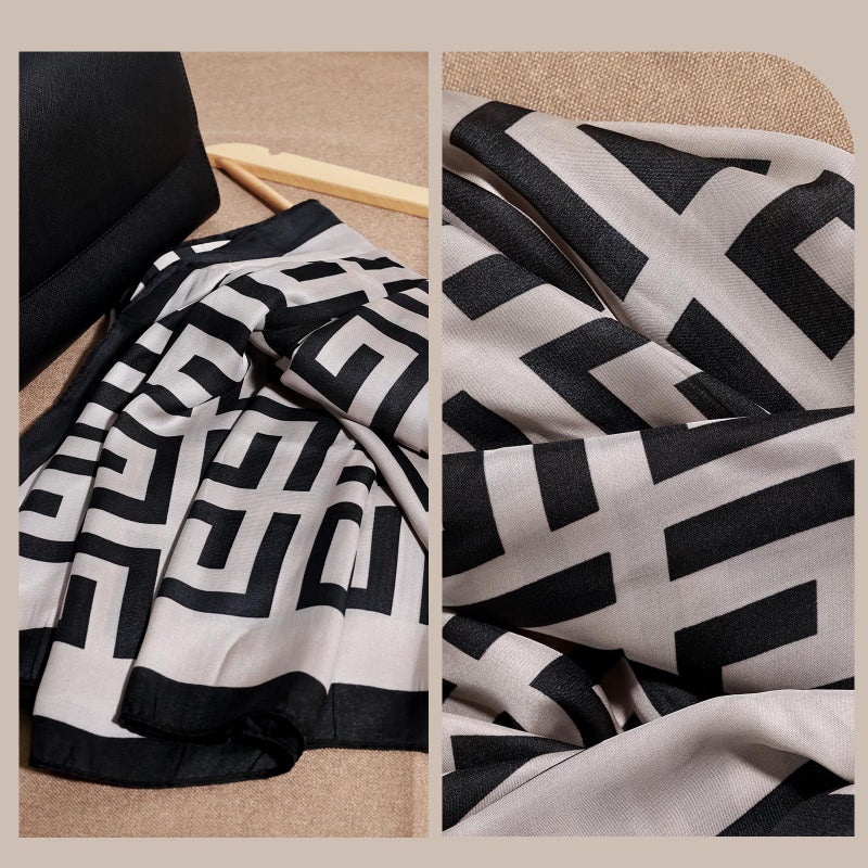 FINIZO وشاح حرير FINIZO للنساء 70" × 35" شال كبير، شعور حرير التوت وشاح طويل خفيف الوزن لربط الرأس وحماية من الشمس هدية لحفلات الزفاف - Image 3