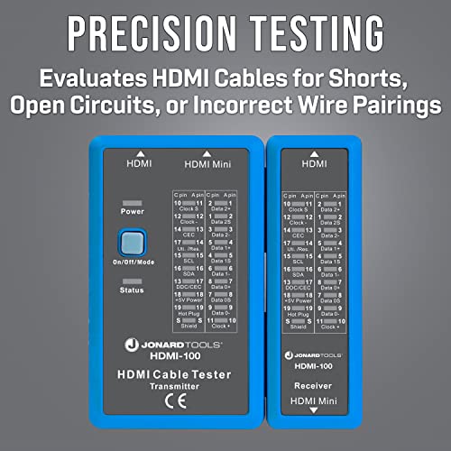 Jonard Tools HDMI-100 HDMI Cable Tester for HDMI and Mini HDMI Cables, Black - Image 2
