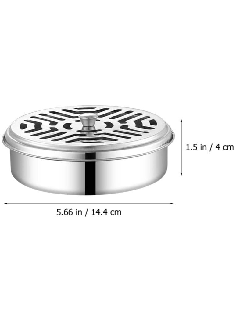 Kimaya 2pcs Stainless Steel Holder for Mosquito Coils, Mosquito Spiral Holder Box, Mosquito Coil Holder with Lid for Home, Garden, Camping, Fishing, Travel, Outdoor - Image 2