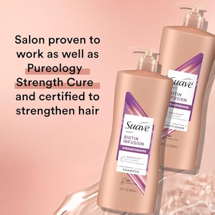 Suave Shampoo and Conditioner Set, Coconut Oil Infusion + Biotin Infusion – Hair Repair & Strengthening Hair Care Bundle, 28 Oz Ea (4 Piece Set) - Image 4