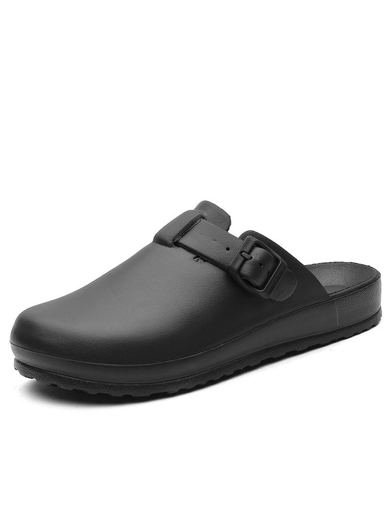 أحذية جراحية، نعال مغلقة تسمح بمرور الهواء للرجال والنساء، أحذية واقية بفتحات للأطباء والممرضات والمختبرات، صنادل مانعة للانزلاق (أسود). - Image 1