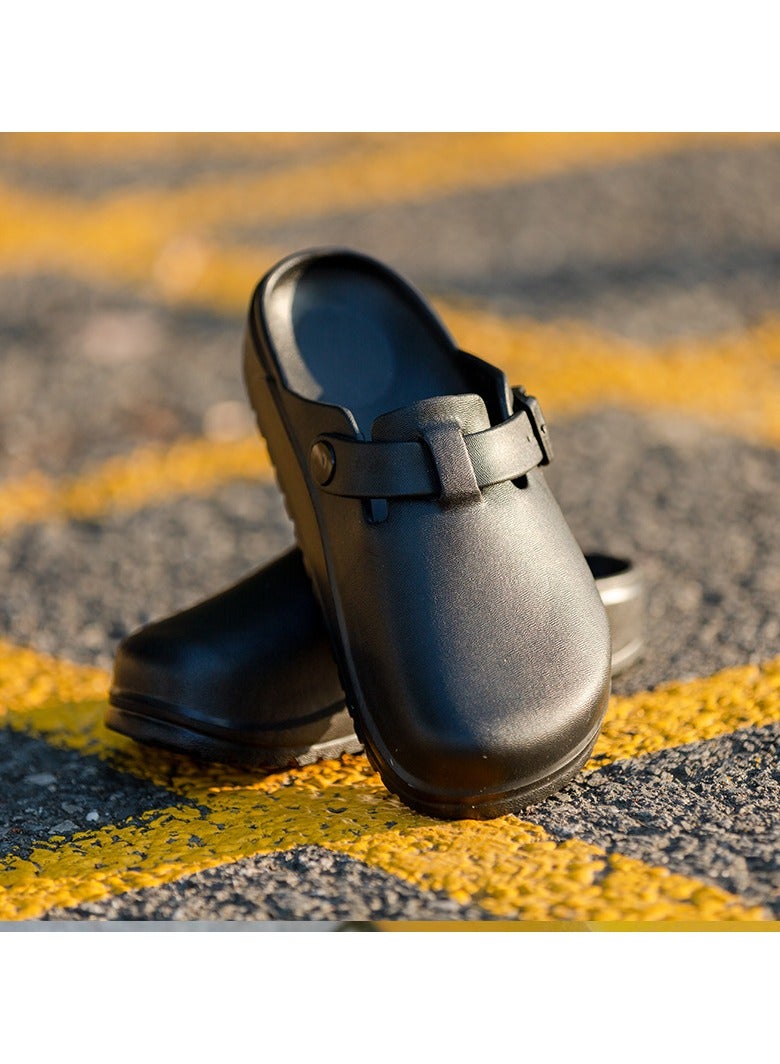 أحذية جراحية، نعال مغلقة تسمح بمرور الهواء للرجال والنساء، أحذية واقية بفتحات للأطباء والممرضات والمختبرات، صنادل مانعة للانزلاق (أسود). - Image 2