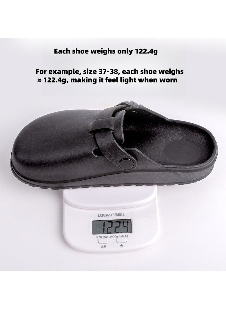 أحذية جراحية، نعال مغلقة تسمح بمرور الهواء للرجال والنساء، أحذية واقية بفتحات للأطباء والممرضات والمختبرات، صنادل مانعة للانزلاق (أسود). - Image 4