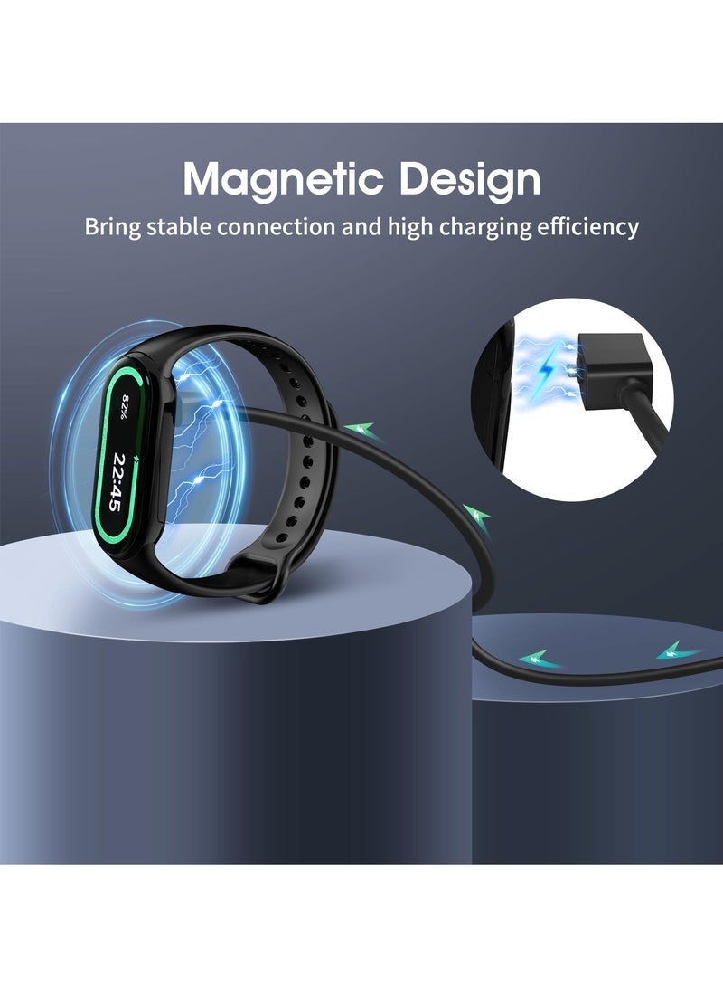 إتش إل تيك كابل شحن متوافق مع شاومي مي باند 9/9 برو، مي باند 8/8 برو، ريدمي واتش 5/5 لايت/5 أكتيف، ريدمي واتش 4/4 لايت/4 أكتيف، ريدمي واتش 3/3 لايت/3 أكتيف، كابل شحن مغناطيسي USB 3.3 قدم/1 متر أسود - Image 2