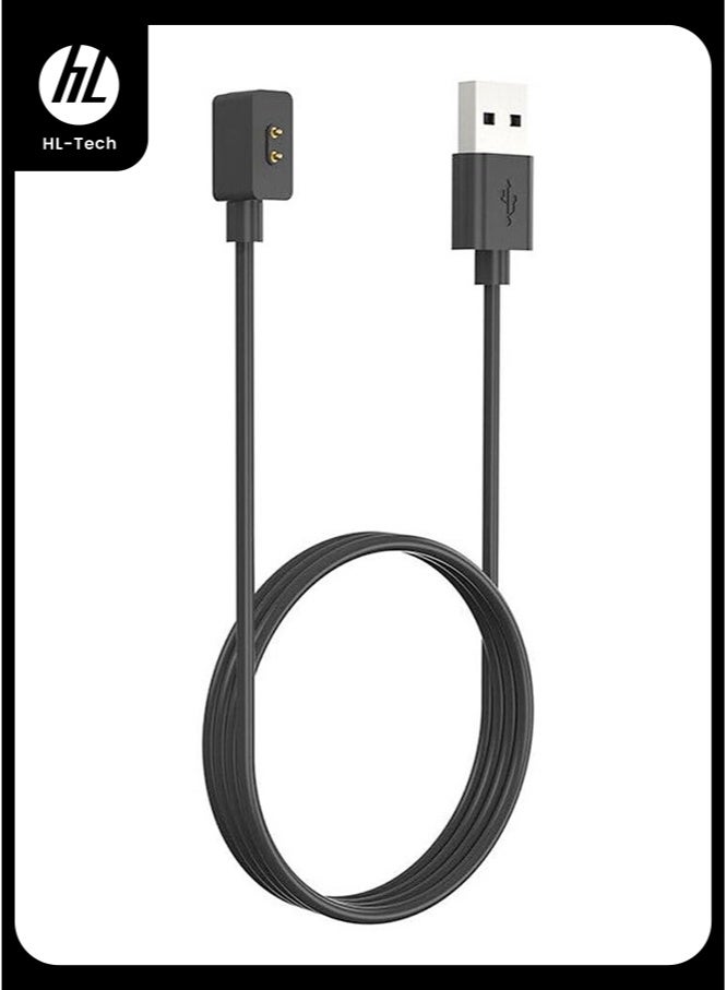 إتش إل تيك كابل شحن متوافق مع شاومي مي باند 9/9 برو، مي باند 8/8 برو، ريدمي واتش 5/5 لايت/5 أكتيف، ريدمي واتش 4/4 لايت/4 أكتيف، ريدمي واتش 3/3 لايت/3 أكتيف، كابل شحن مغناطيسي USB 3.3 قدم/1 متر أسود - Image 1