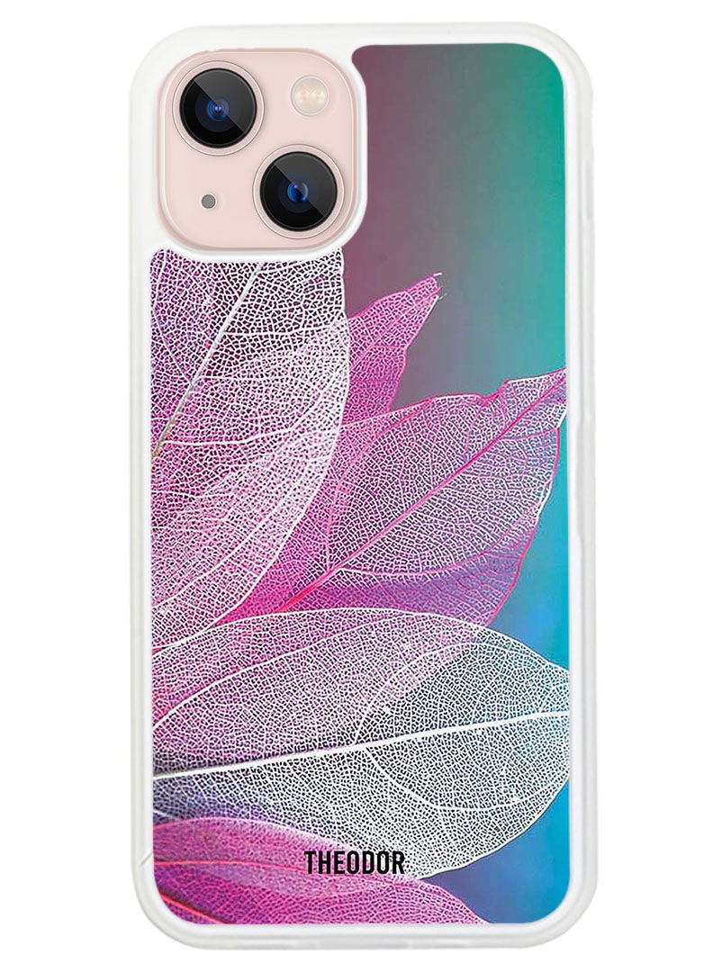 Theodor Protective Case Anti Scratch Shock Proof Cover For APPLE IPHONE 14 Leaf Colorful (White Bumper) - Image 1