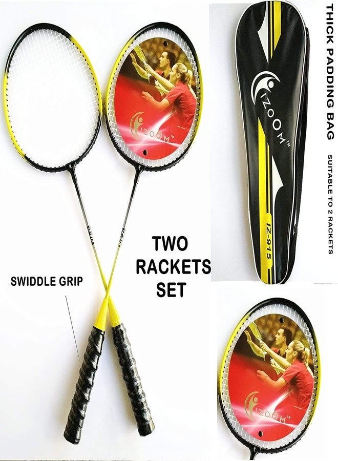Space Enterprises Aluminum Zoom Badminton Racquet Combo (Multicolour, Set of 2) - Image 2