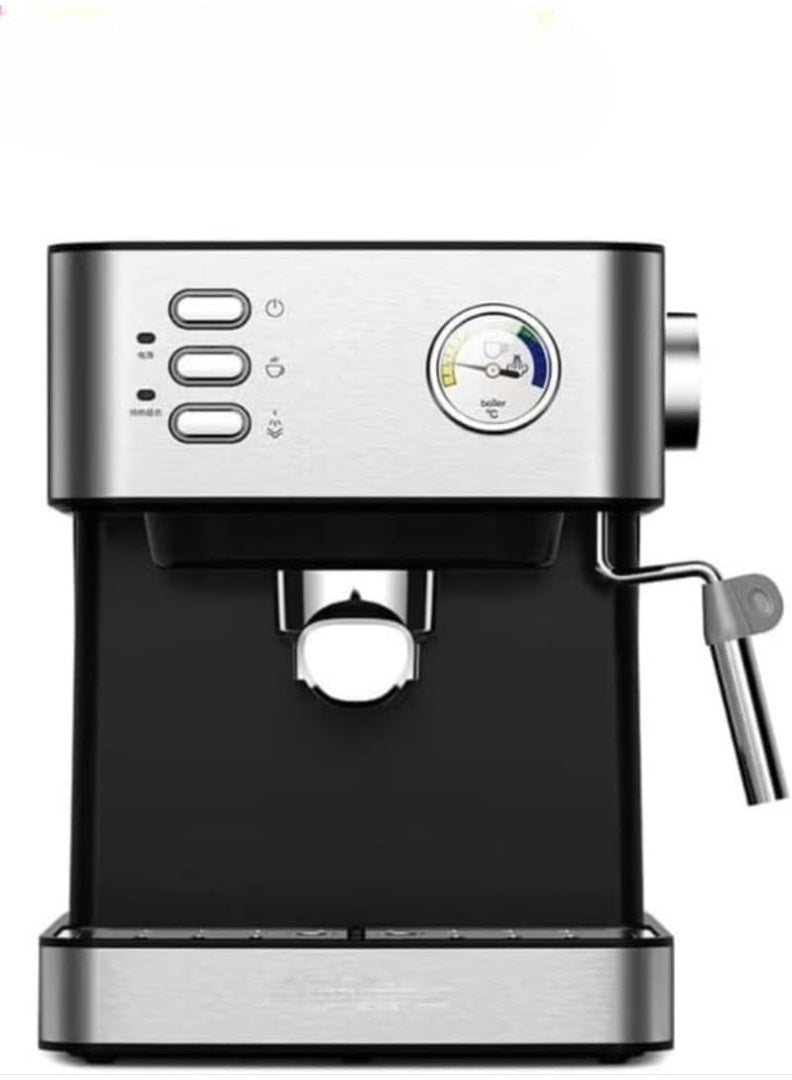 دينكس ماكينة قهوة إسبريسو DENX DX2093 - قدرة 850 واط، خزان بسعة 1.6 لتر، جهاز رغوة الحليب وعصا البخار، قرص تحكم تناظري بدرجة الحرارة، هيكل من الفولاذ المقاوم للصدأ، لتحضير الكابتشينو واللاتيه في المنزل. - Image 1